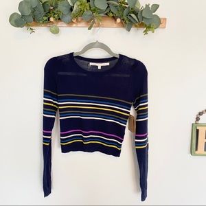 Rachel Roy Striped Crop Sweater